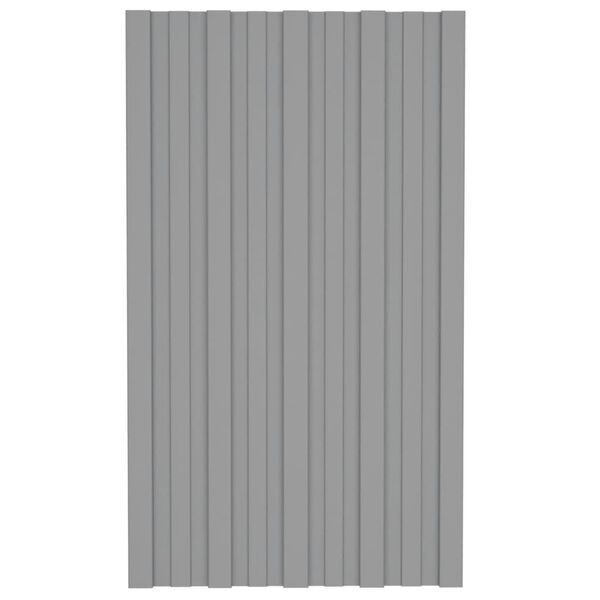 vidaXL Panneaux de toiture 12 pcs Acier galvanisé Gris 80x45 cm