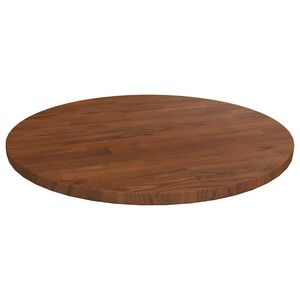 vidaXL Dessus de table rond Marron fonc&eacute; &Oslash;40x1,5cm Ch&ecirc;ne massif trait&eacute;