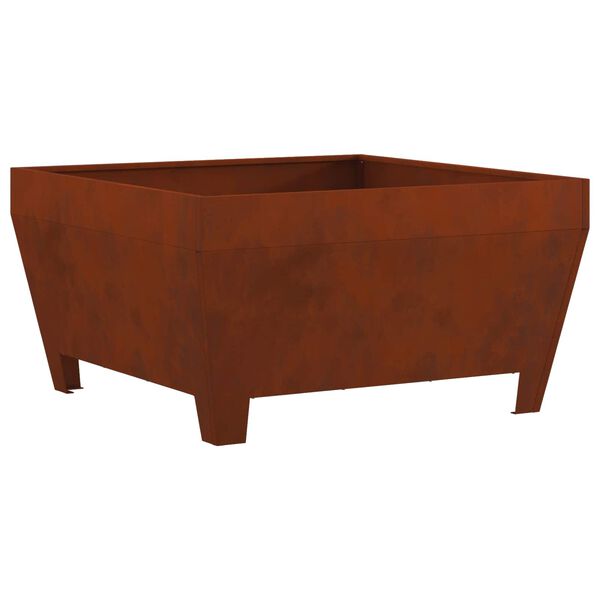 vidaXL Braise Marron 80 x 80 x 43 cm Acier patin&eacute;