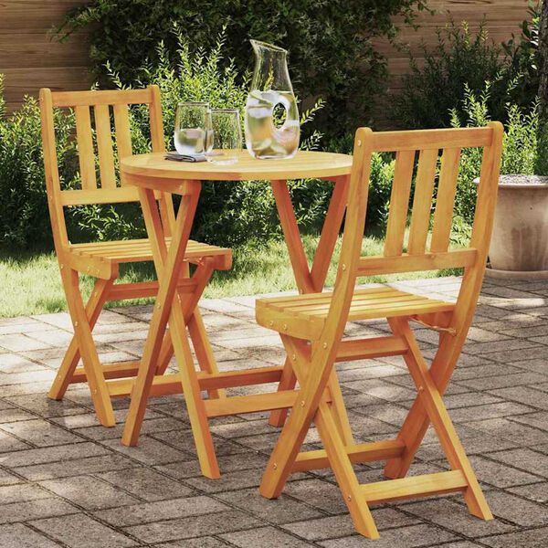 vidaXL Ensemble bistrot 3 pcs Marron Bois d'acacia massif