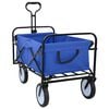 vidaXL Chariot de shopping pliant avec freins Bleu 94 x 53 x 99 cm