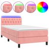 vidaXL Sommier &agrave; lattes de lit avec matelas et LED Rose 100x200 cm