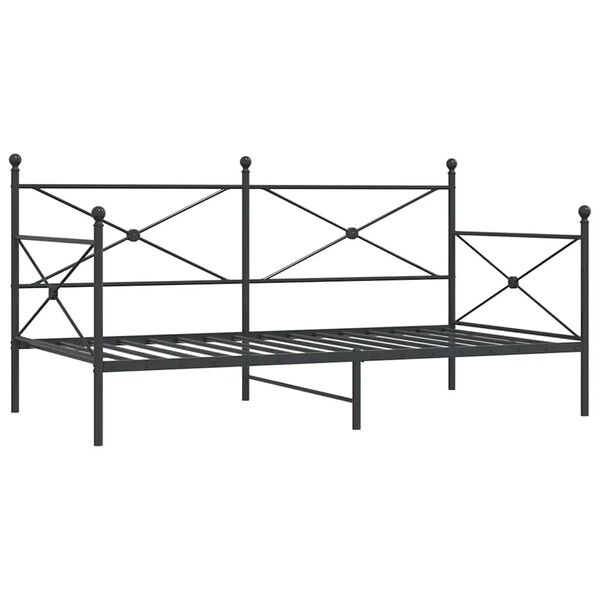vidaXL Lit de repos sans matelas noir 100x200 cm acier