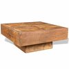 vidaXL Table basse carr&eacute;e Marron Bois massif de manguier