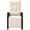 vidaXL Chaise inclinable de jardin repose-pied marron r&eacute;sine tress&eacute;e