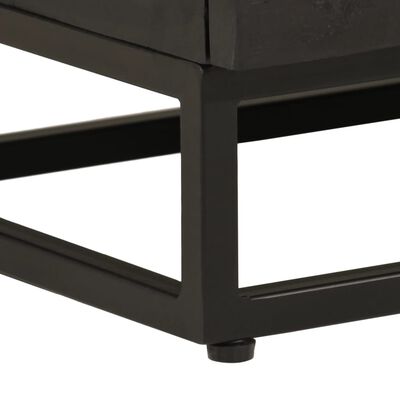 vidaXL Table de chevet noir 40x30x50 cm bois massif manguier et fer