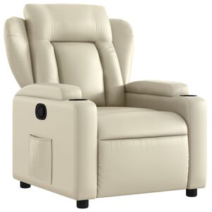 vidaXL Fauteuil inclinable Cr&egrave;me Similicuir