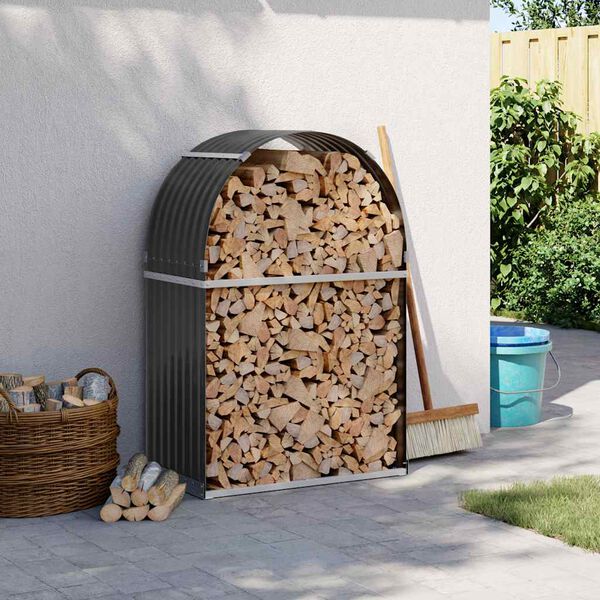 vidaXL Porte-b&ucirc;ches Anthracite 80x45x120 cm Acier galvanis&eacute;