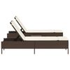 vidaXL Ensemble de chaises longues et coussins 3 pcs marron poly rotin