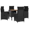 vidaXL Ensemble de repas ext&eacute;rieur 5 pc Noir