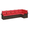 vidaXL Ensemble de canap&eacute; de jardin 6 pc Marron polyrotin
