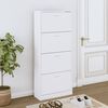 vidaXL Armoire à chaussures Blanc 63x24x147 cm Bois d'ingénierie