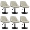vidaXL Chaises pivotantes &agrave; manger lot de 6 cr&egrave;me velours