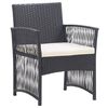 vidaXL Fauteuils de jardin avec coussins 2 pcs Noir R&eacute;sine tress&eacute;e