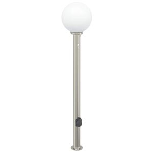 vidaXL Borne lumineuse avec d&eacute;tecteur et prise 120 cm acier inoxydable IP44
