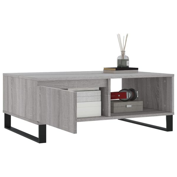 vidaXL Table basse sonoma gris 90x60x35 cm bois d'ing&eacute;nierie