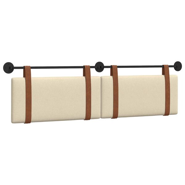 vidaXL T&ecirc;te de lit suspendue Uni Cr&egrave;me 170 x 55 x 5 cm PU antique