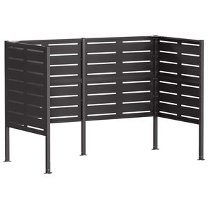 vidaXL &Eacute;cran pour poubelle 167 x 85 x 113 cm Acier Noir
