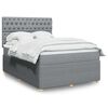 vidaXL Sommier &agrave; lattes de lit avec matelas Gris clair 140x200cm Tissu