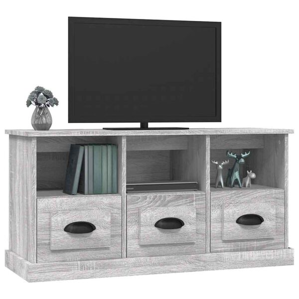 vidaXL Meuble TV sonoma gris 100x35x50 cm bois d'ing&eacute;nierie