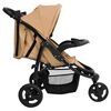 vidaXL Poussette b&eacute;b&eacute; &agrave; 3 roues Taupe et noir Acier
