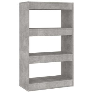 vidaXL Biblioth&egrave;que/s&eacute;parateur de pi&egrave;ce gris b&eacute;ton bois d'ing&eacute;nierie