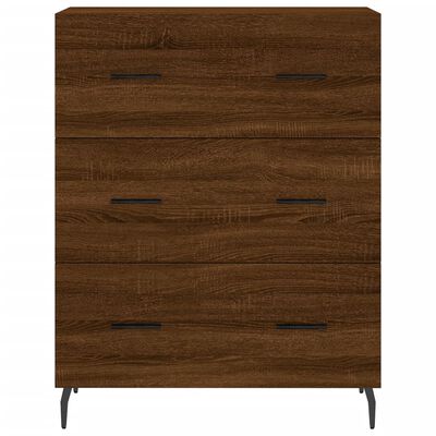 vidaXL Buffet haut Chêne marron 69,5x34x180 cm Bois d'ingénierie