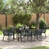vidaXL Ensemble de salle &agrave; manger pour jardin 7 pcs Noir