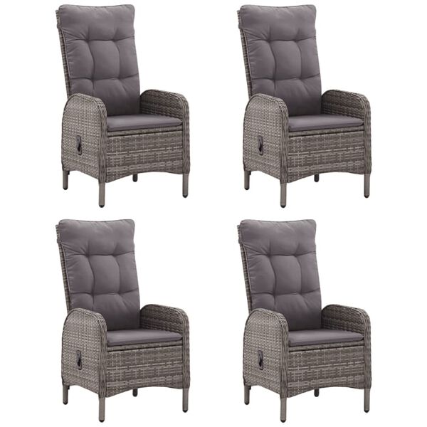 vidaXL Ensemble &agrave; manger de jardin 5 pcs Gris