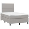 vidaXL Sommier &agrave; lattes de lit matelas LED gris clair 120x190 cm tissu