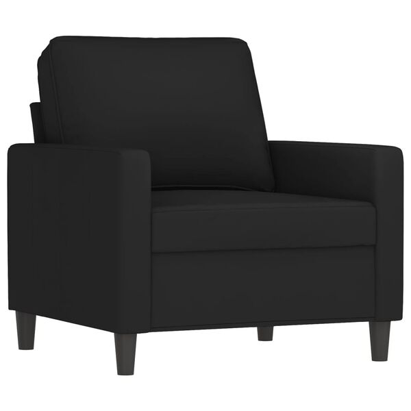 vidaXL Fauteuil avec repose-pied Noir 60 cm Velours