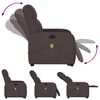 vidaXL Fauteuil inclinable de massage &eacute;lectrique Marron fonc&eacute; Tissu
