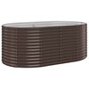 vidaXL Lit sur&eacute;lev&eacute; de jardin Acier enduit de poudre marron