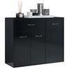 vidaXL Buffet noir brillant 88x30x70 cm bois d'ing&eacute;nierie