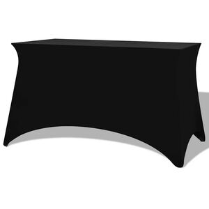 vidaXL Housses extensibles pour table 2 pi&egrave;ces 120 x 60,5 x 74 cm Noir