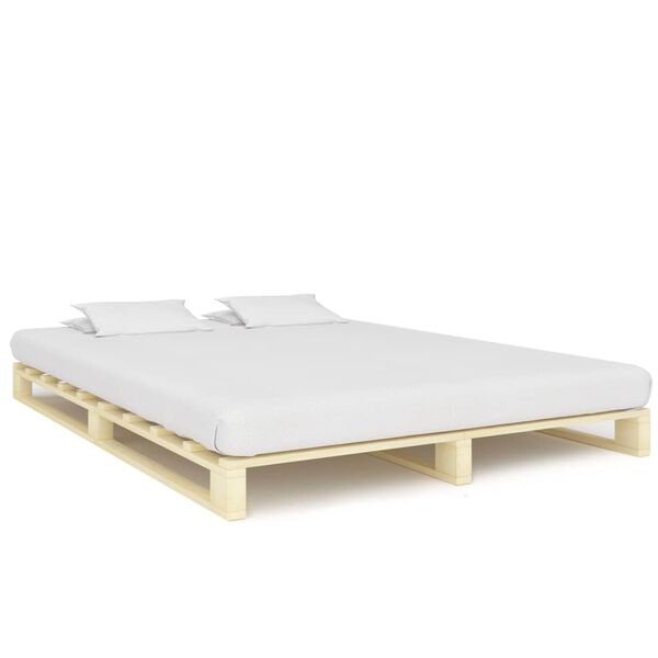 vidaXL Cadre de lit de palette sans matelas 200x200 cm bois massif pin