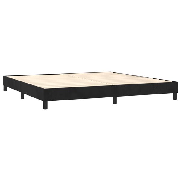 vidaXL Sommier &agrave; lattes de lit et matelas Noir 200x200 cm Velours