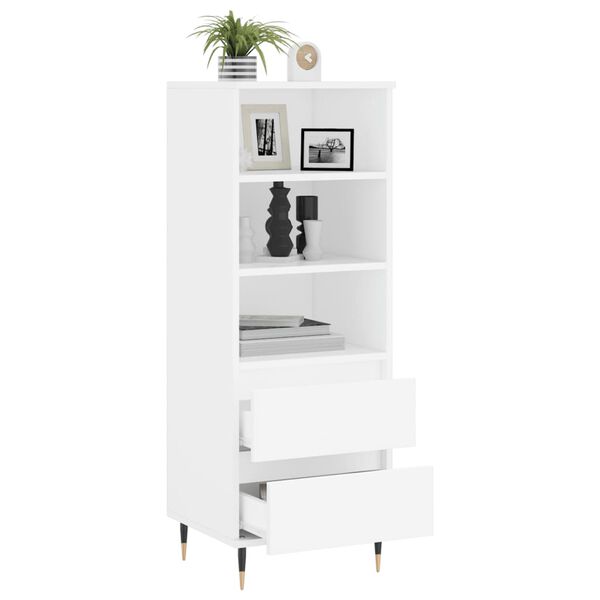 vidaXL Buffet haut Blanc 40x36x110 cm Bois d'ingénierie
