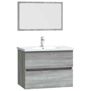 vidaXL Ensemble de meubles de salle de bain 2 pcs Sonoma gris