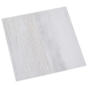 vidaXL Planches de sol Blanc et gris clair 5,11 m&sup2; 55 pi&egrave;ces PVC