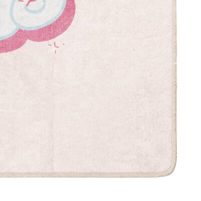 vidaXL Tapis enfants rose 160x230 cm licorne antidérapant lavable