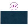 vidaXL Panneaux muraux 12 pcs Bleu 60x30 cm Velours 2,16 m&sup2;