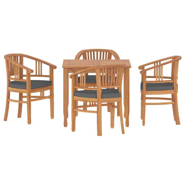 vidaXL Ensemble &agrave; manger de jardin 5 pcs Bois de teck massif