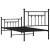 vidaXL Cadre de lit m&eacute;tal sans matelas avec pied de lit noir 90x200 cm
