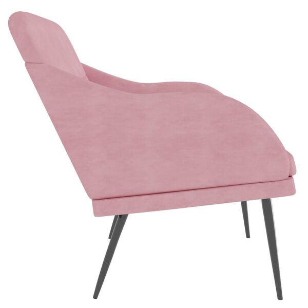 vidaXL Banc Rose 110x76x80 cm Velours
