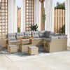 vidaXL Ensemble de canap&eacute; de jardin 12 pcs Beige et Gris clair