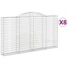 vidaXL Paniers &agrave; gabions arqu&eacute;s 8 pcs 300x30x160/180 cm fer galvanis&eacute;
