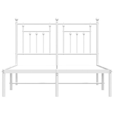 vidaXL Cadre de lit métal sans matelas et tête de lit blanc 120x190 cm