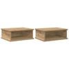 vidaXL Table de chevet 2 pc Ch&ecirc;ne artisanal 40 x 31 x 15 cm
