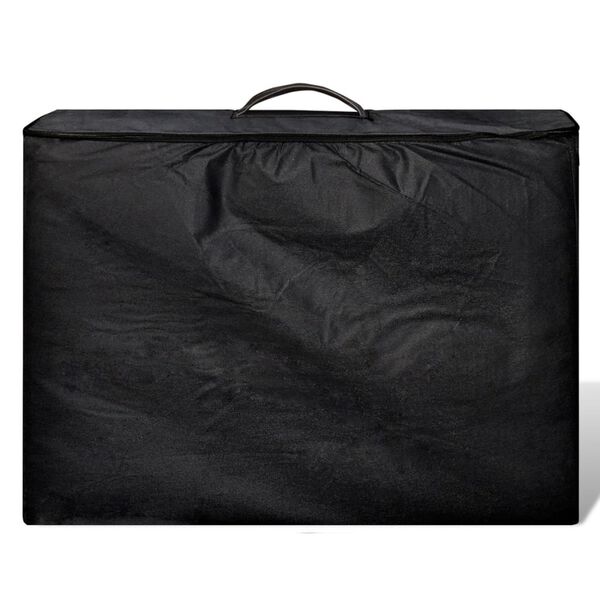 vidaXL Table de massage pliable Noir 4 zones avec cadre en bois